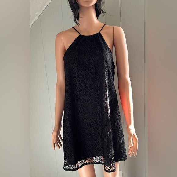 ZARA Black Lace Tank Mini Dress Size Small - Picture 6 of 10
